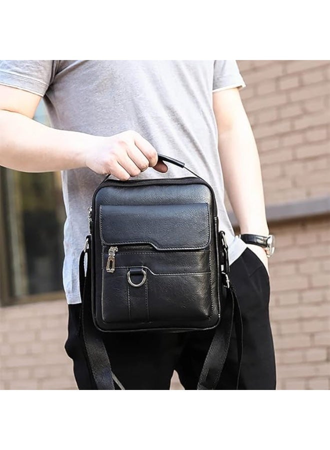 Meriado Men's Faux Leather Crossbody Bag, Messenger Casual Travel Shoulder Bag - Image 2